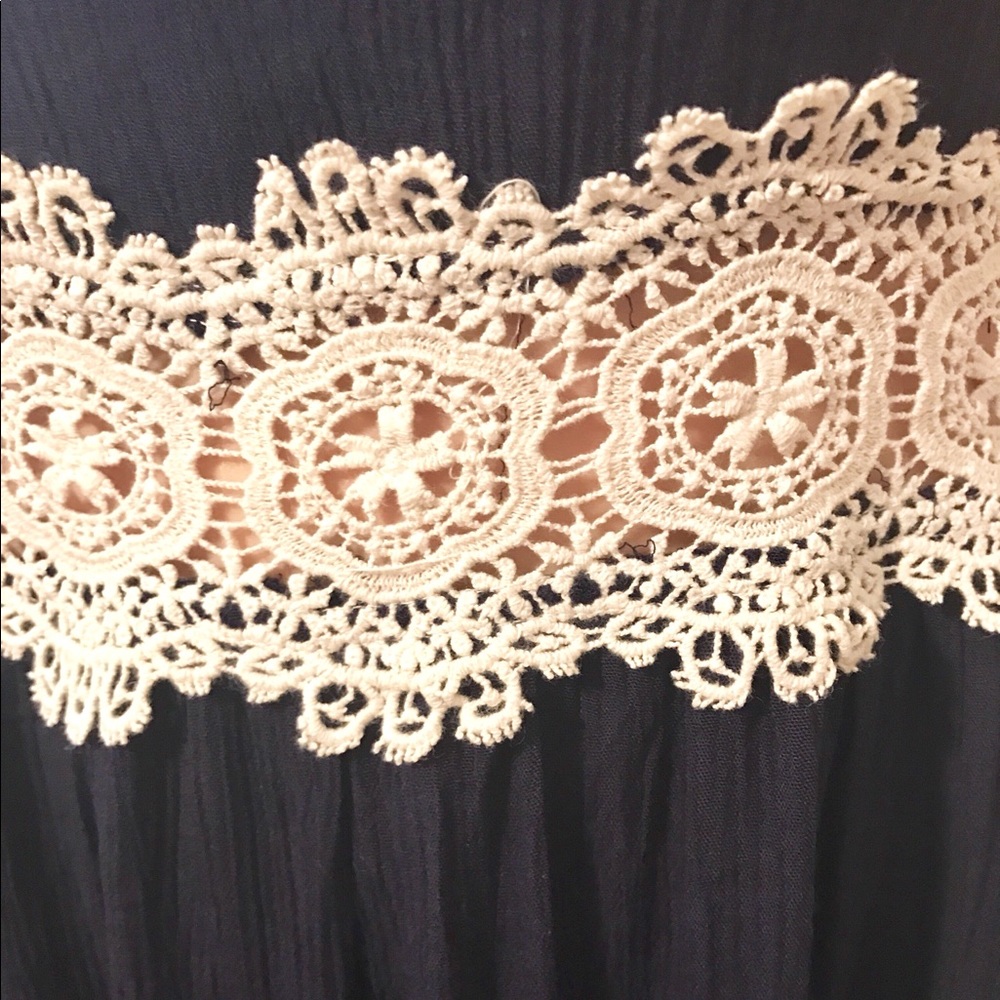 Rosette - See Thru Crochet Lace Waist Romper - Picture 3 of 4